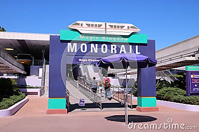 Monorail at Disneyworld Magic Kingdom Editorial Stock Photo