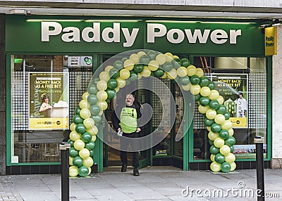 Entrance to Paddy Power C on Southgate Street Editorial Stock Photo