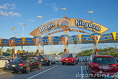 Disney World Parking, Magic Kingdom Entrance Editorial Stock Photo
