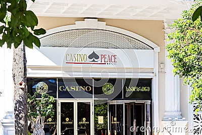 entrance to Peace Casino at Sheraton Hotel Batumi Editorial Stock Photo