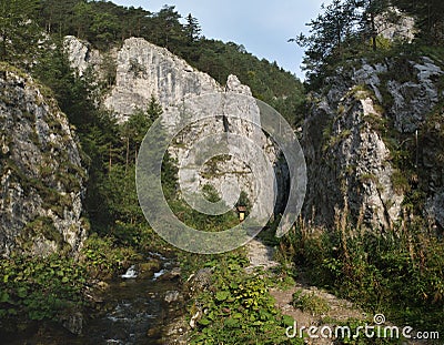 Entrance to Prosiceka dolina valley in Chocske vrchy mountains Stock Photo