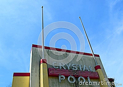 Crystal Pool, 1930s art deco, Glen Echo, Maryland Editorial Stock Photo