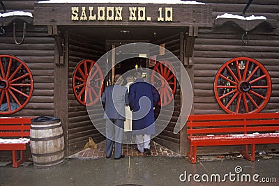 Entrance to Saloon #10 in Gold Rush town of Deadwood, SD Editorial Stock Photo