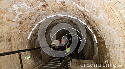 Entrance to salt mine Turda Editorial Stock Photo