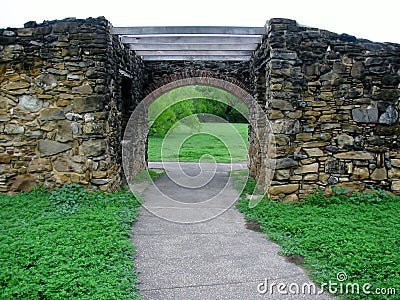 Entrance to San Antonio Missions National Historical Park, Texas, USA Stock Photo