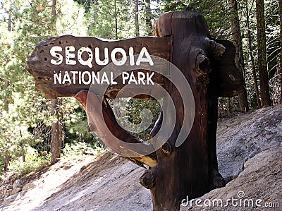 Entrance to Sequoia National Park in California, USA Stock Photo