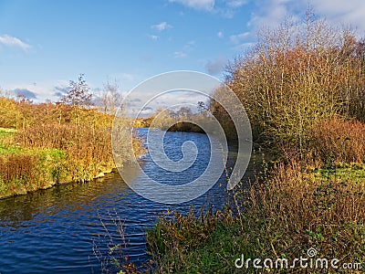 Clear autuhm morning at the lakeside Stock Photo