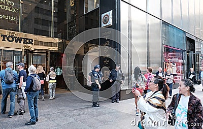 Entrance to the Trump Tower in Manhattan. Editorial Stock Photo