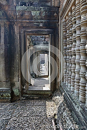 The entrance to the wall of the temple Stock Photo