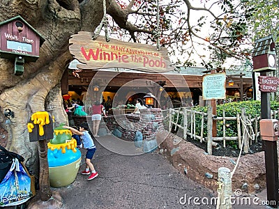 The entrance to the Winnie the Pooh ride at Magic Kingdom in Walt Disney World in Orlando, FL Editorial Stock Photo