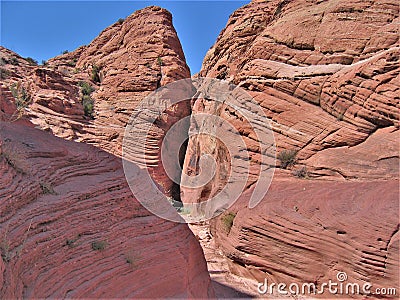 Entrance to Wire Pass Slot Canyon Stock Photo