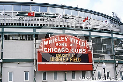 Entrance to Wrigley Field, Home of the Chicago Cubs, Chicago, Illinois Editorial Stock Photo