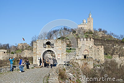 The entrance of Tzarevetz fortress Editorial Stock Photo