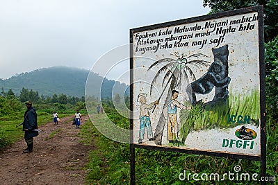 entrance Virunga National Park Congo Editorial Stock Photo