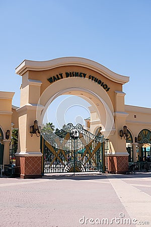 Entrance of the Walt Disney Studios located in the Disneyland Paris theme park Editorial Stock Photo