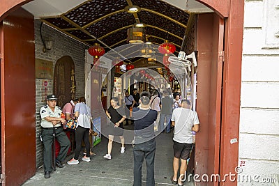 Entrance at the Yu garden complex in Shanghai, China Editorial Stock Photo