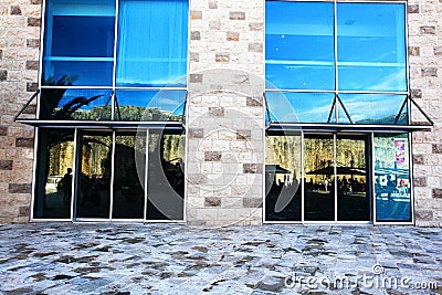 Entrances in modern buildings Stock Photo