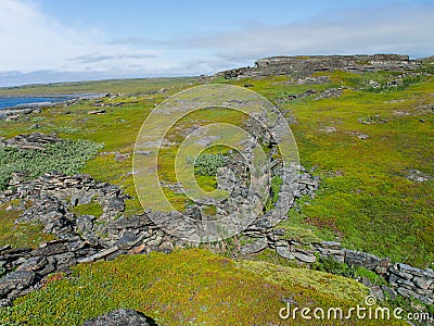 Entrenchment in the rock Stock Photo