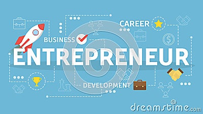 Entrepreneur concept. Idea of a business development Vector Illustration