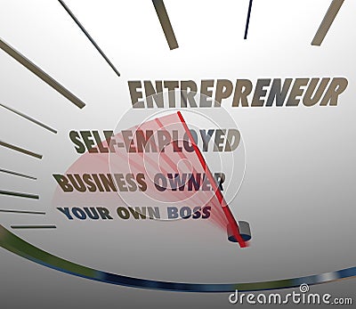 Entrepreneur Speedometer Reach New Level Business Stock Photo