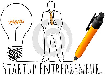 Entrepreneur startup business model Vector Illustration