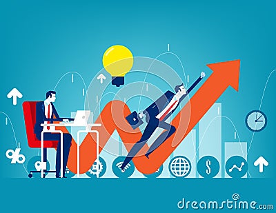 Entrepreneur startup. Concept buisness vector illustration, Direction, Growth, Office teamwork Vector Illustration