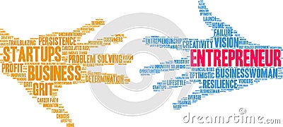 Entrepreneur Word Cloud Vector Illustration