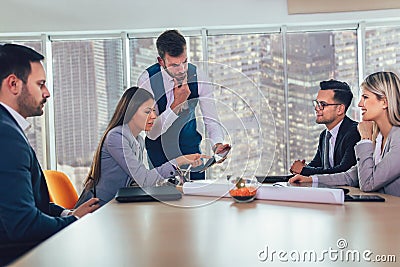 Entrepreneurs and business people conference in meeting room. Stock Photo