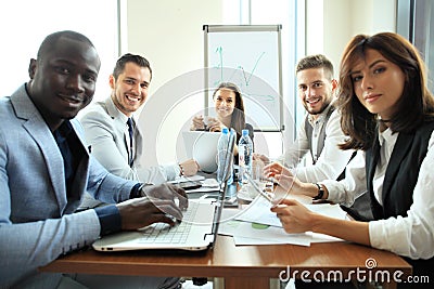 Entrepreneurs and business people conference in modern meeting room. Stock Photo