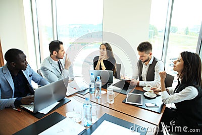 Entrepreneurs and business people conference in modern meeting room. Stock Photo