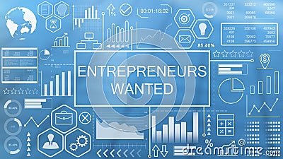 Entrepreneurs Wanted, Animated Typography Stock Photo