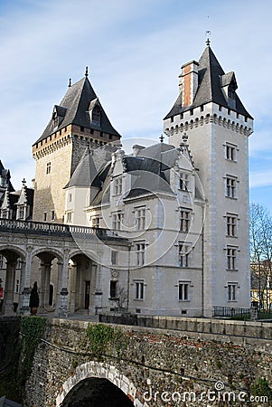 The entry of the Castel of Pau in France Stock Photo