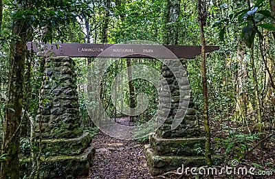 Entry Gate of Binna Burra Section of Lamington National Park, Queensland, Australia Editorial Stock Photo