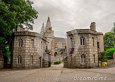 Entry gate to St Machar cathedral in Aberdeen, Scotland Editorial Stock Photo