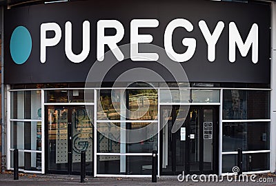 Entry of PureGYM fitness club from Birmingham, United Kingdom . Editorial Stock Photo