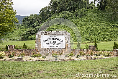 Entry sign at Brushy Mountain State Penitentiary Editorial Stock Photo