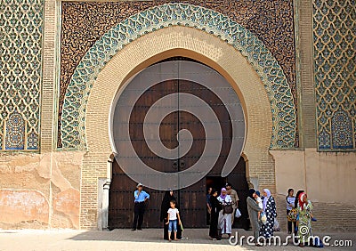 Entry to the Bab el-Mansour gate Editorial Stock Photo