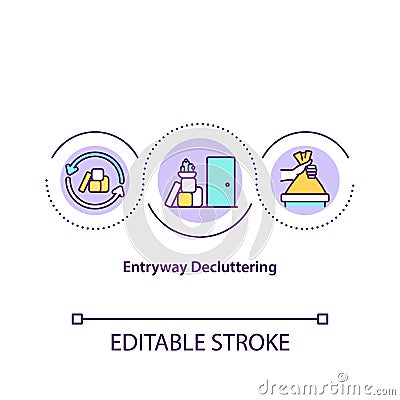 Entryway decluttering concept icon Vector Illustration