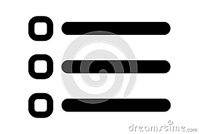 Enumeration list line icon flat UI symbol black minimalistic sign app art Stock Photo