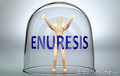 Enuresis can separate a person from the world and lock in an invisible isolation that limits and restrains - pictured as a human Cartoon Illustration