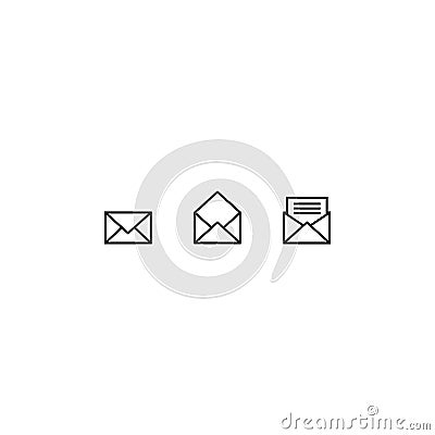 Three versions of bold envelope vector icon Vector Illustration