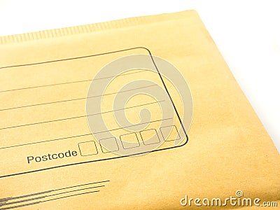 Envelope Brown color on white background Stock Photo