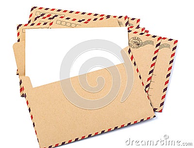 Envelope brown-gray wood Stock Photo