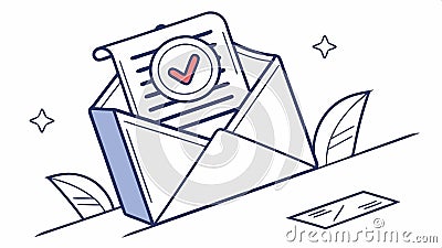 Envelope with checkmark, confirmation and message delivery vector design Generative AI Vector Illustration