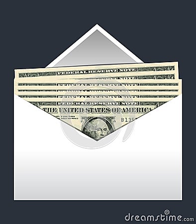 Envelope dollars vector II Vector Illustration