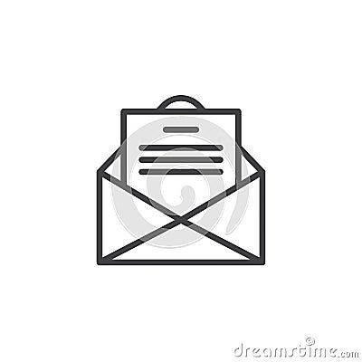 Envelope email with postcard card letter line icon Vector Illustration