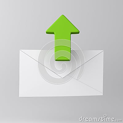 Envelope and green arrow icon Cartoon Illustration
