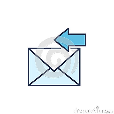 Envelope and Horizontal Arrow vector Email Forward concept colored icon Stock Photo