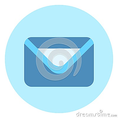 Envelope Icon Mail Post Letter Button On Blue Background Vector Illustration