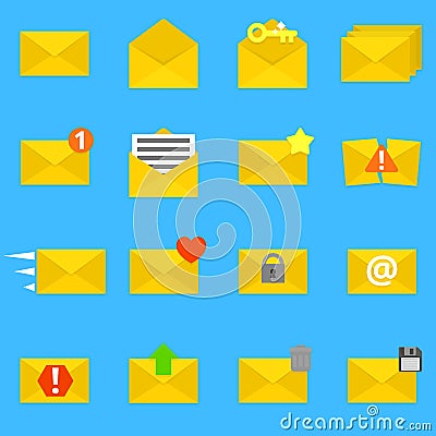 Envelope icons set Vector Illustration